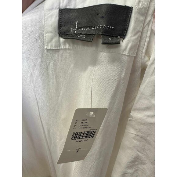 Anthropologie The Tommie Cap-Sleeve Smocked Front-Zip Shirt Dress: Eyelet-Trim E - Picture 7 of 7